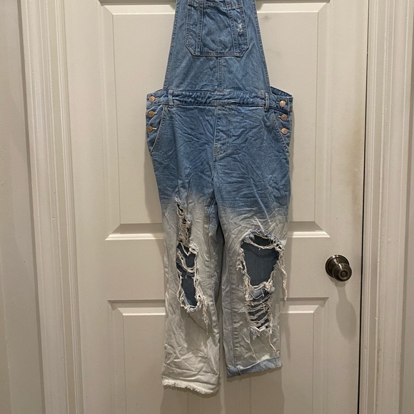 Distressed Denim Overalls - Picture 3 of 5